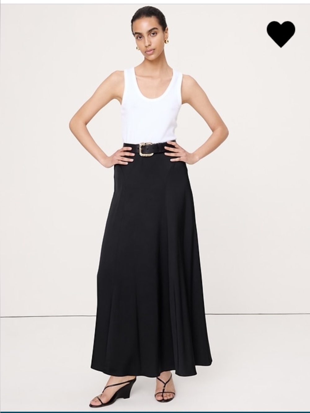 Stretch Satin Maxi Skirt